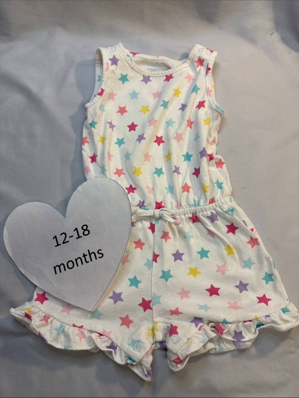 The Children's Place White Star-Print Sleeveless Romper